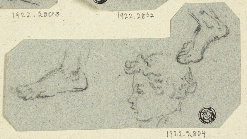 Sketches of Boy's Head in Profile, Feet