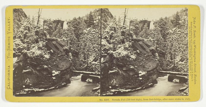 Nevada Fall (700 feet high), From Foot-Bridge, after Snow Storm in July, No. 1208 from the series "California -- Yo-Semite Valley"