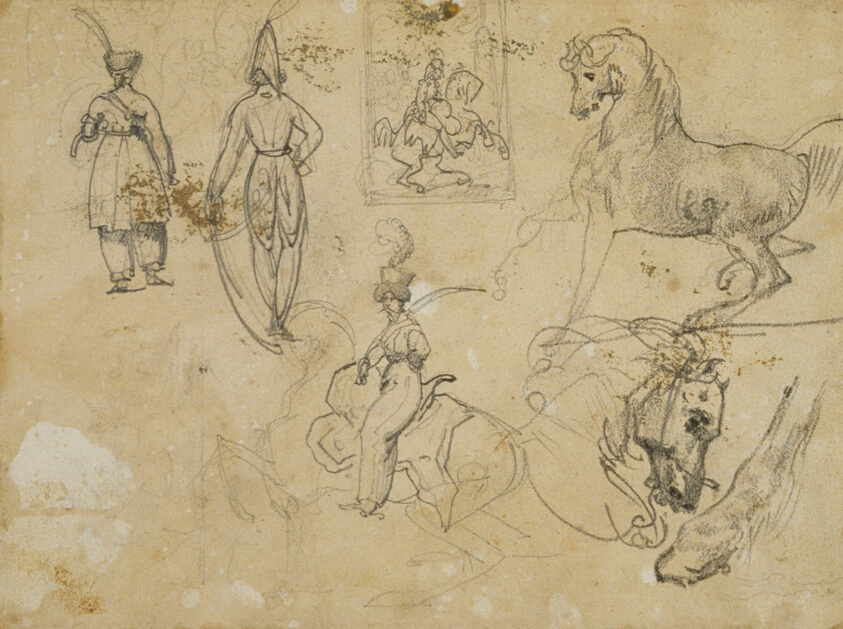 Sketches of Russian Officers and Horses