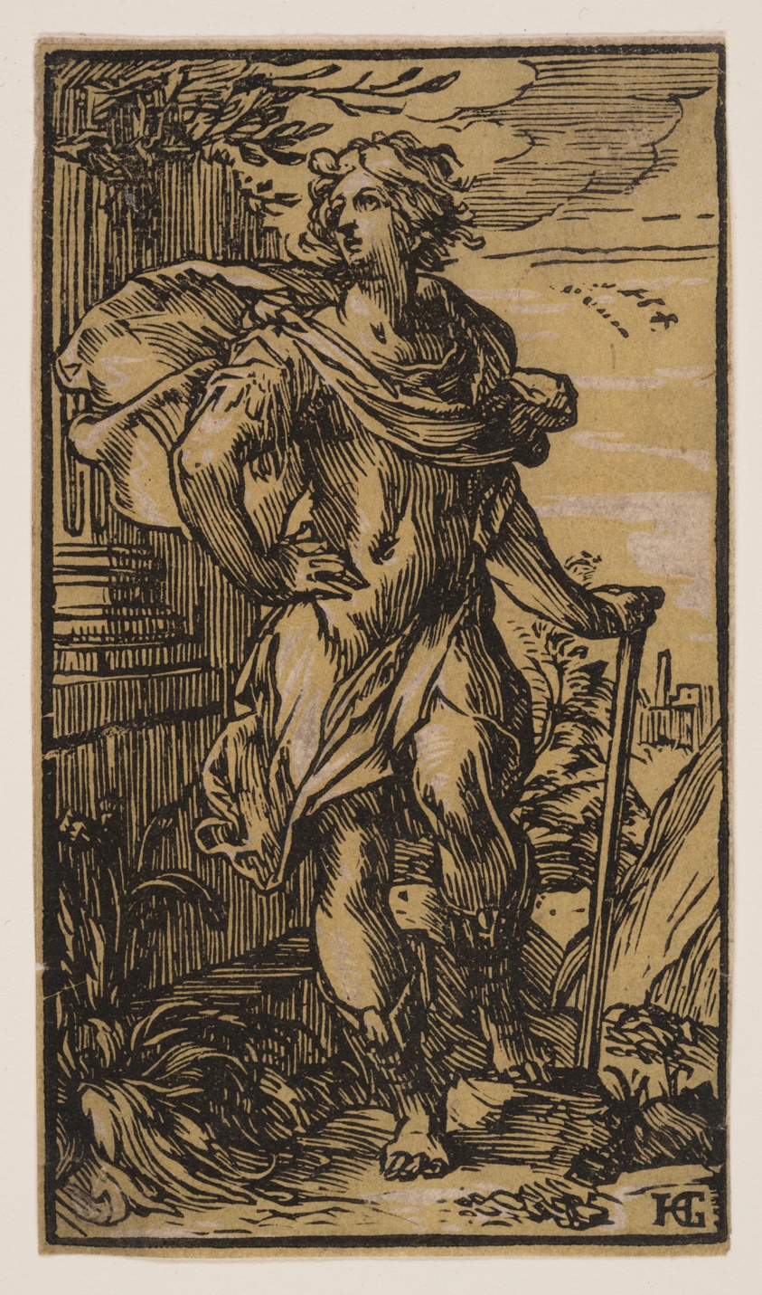 Standing Young Man with a Cane
