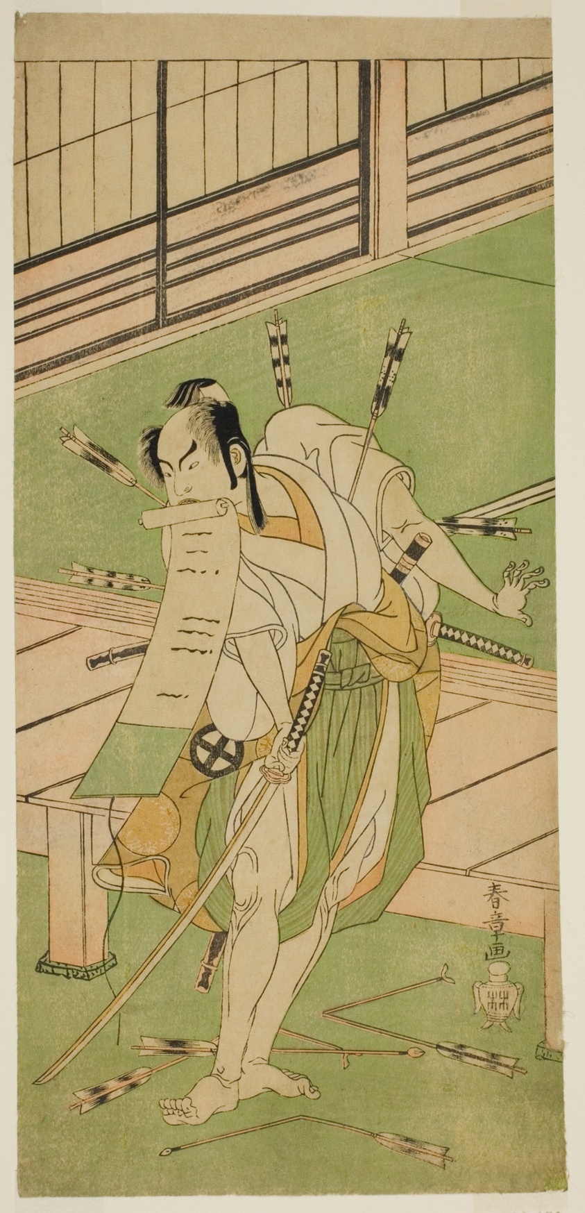 The Actor Otani Hiroji III as a White Fox Disguised as Ukishima Daihachi in the Play Shinasadame Soma no Mombi, Performed at the Ichimura Theater in the Seventh Month, 1770