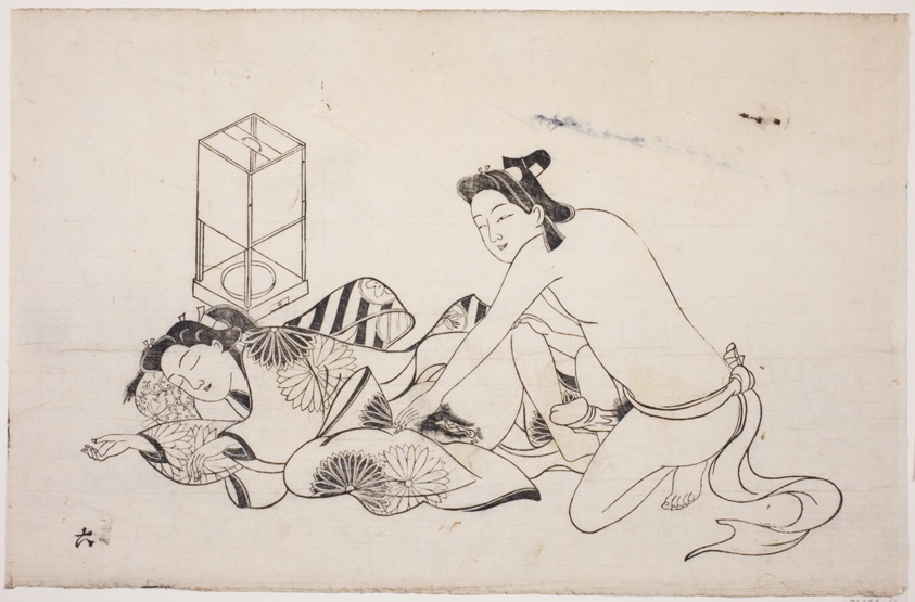 A sheet from a shunga album