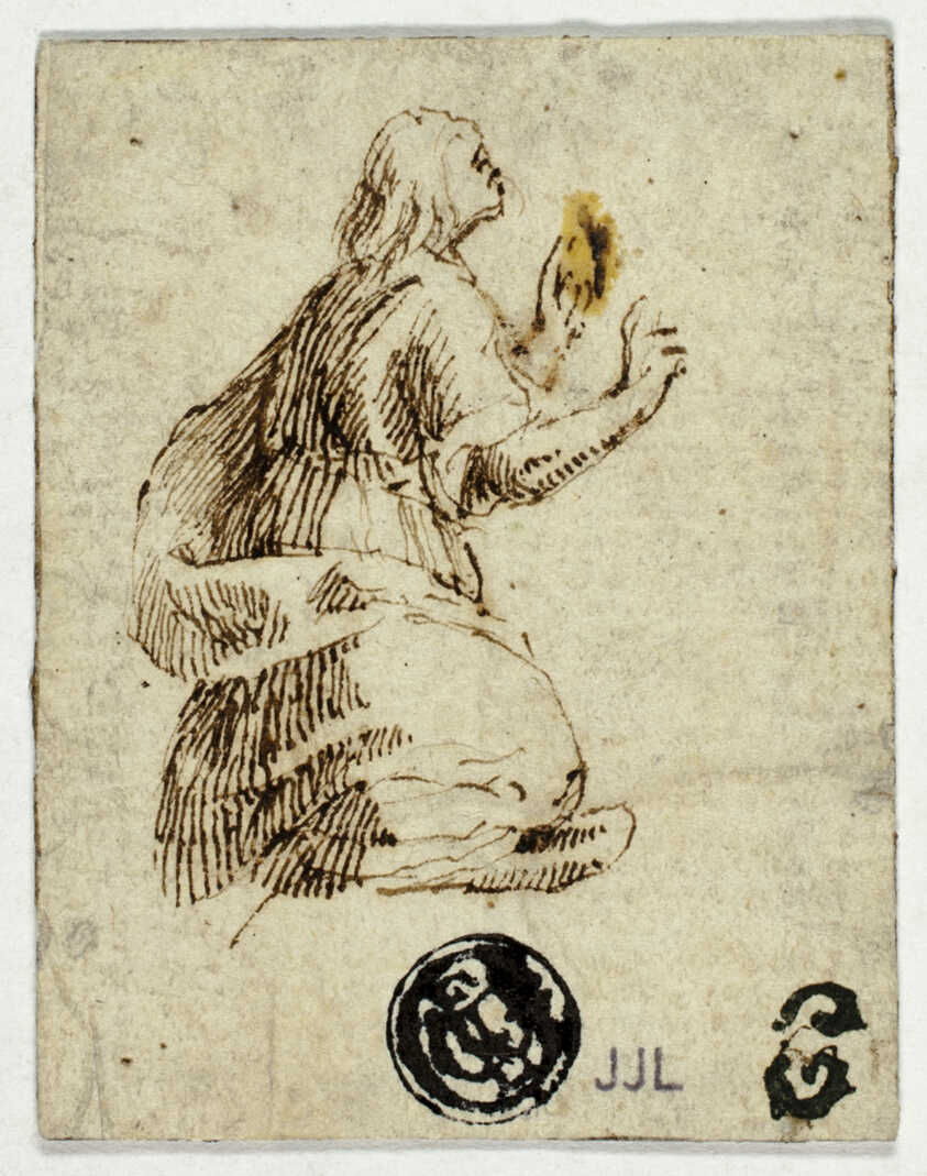 Kneeling Figure with Raised Hands
