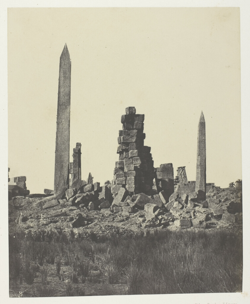 Palais de Karnak, Les Obélisques; Thèbes, plate 44 from the album "Egypte, Nubie, Palestine et Syrie" (1852)