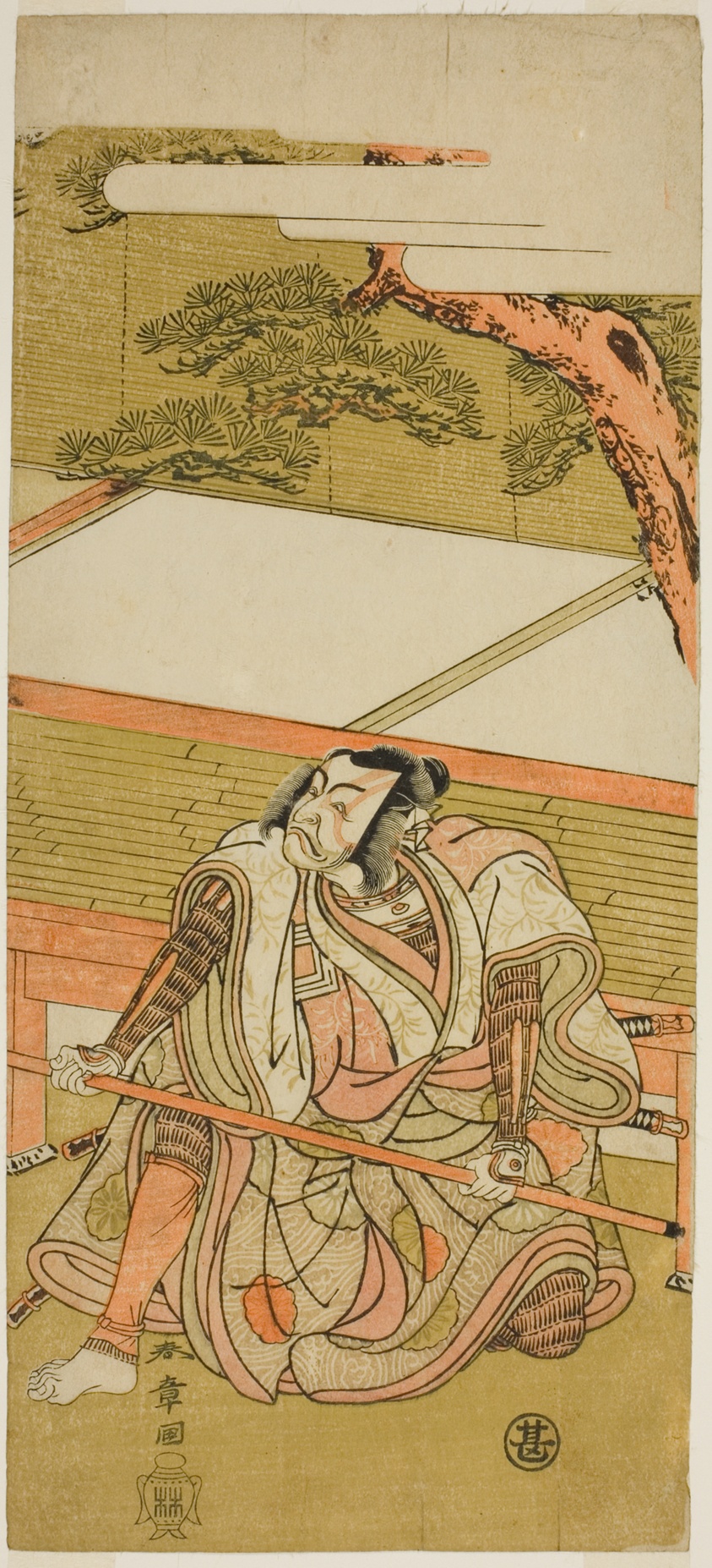 The Actor Ichikawa Ebizo III as Akushichibyoe Kagekiyo (?) in the Play Wada Sakamori Eiga Kagami (?), Performed at the Nakamura Theater (?) in the Third Month, 1773 (?)