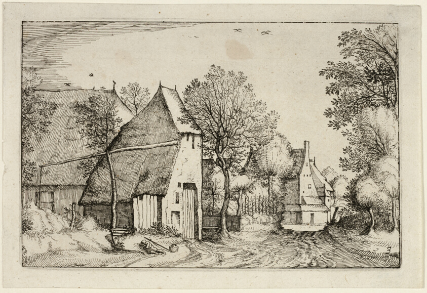 Village Road, plate three after Pictures of Farms, Country Houses and Rustic Villages (Praediorum villarum et rusticarum casularum icones)