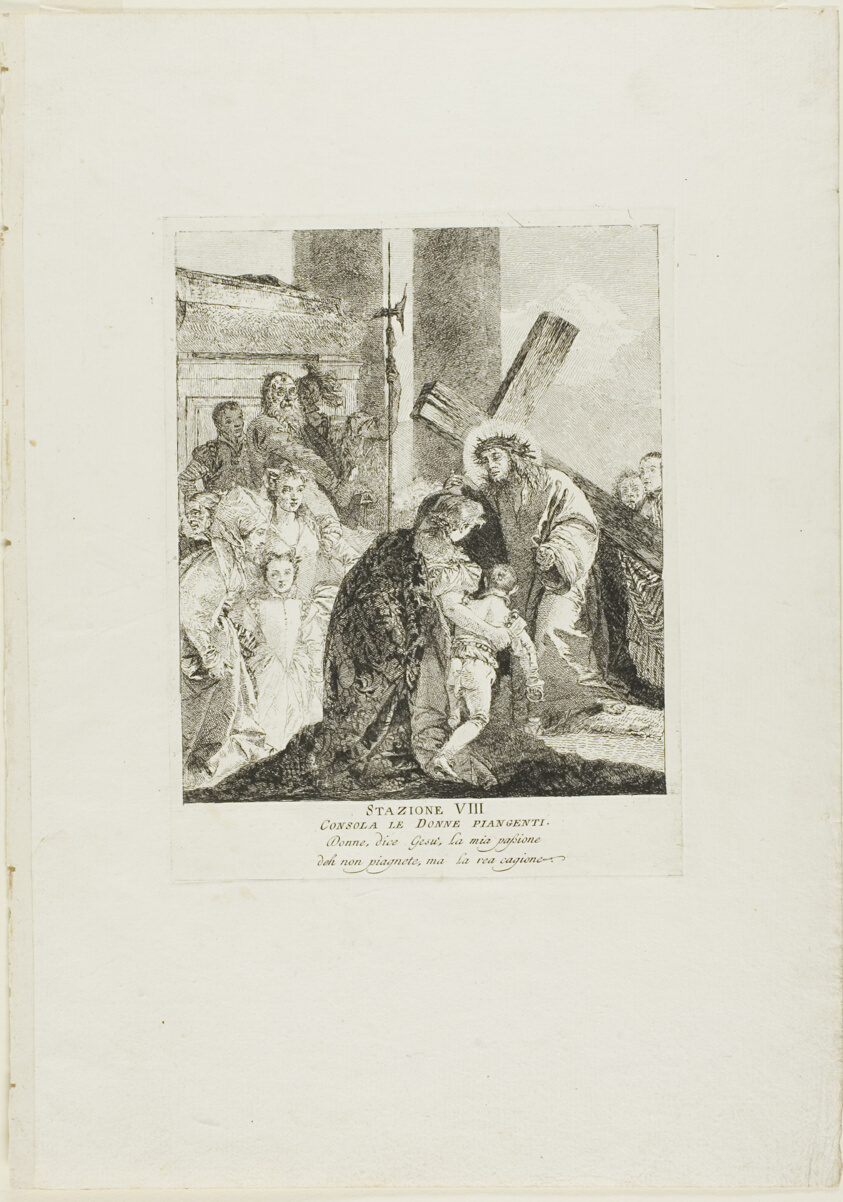 Christ Consoles the Weeping Women, plate eight from Stations of the Cross