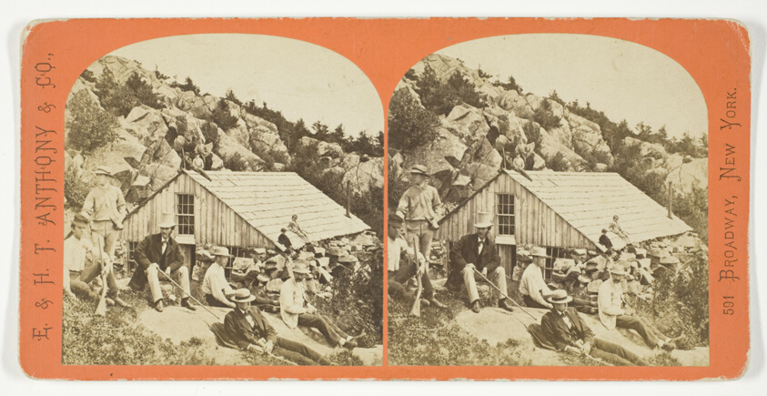 Group on Summit of the Mountainstereo, No. 8305 from the series "Mount Kearsarge Scenery, Andover, New Hampshire"