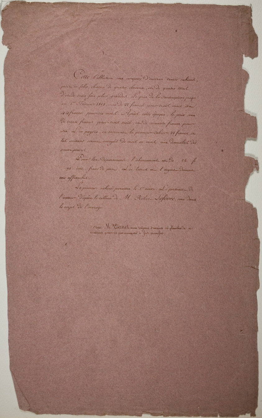 Subscription Page, from Horses of Many Countries, second volume