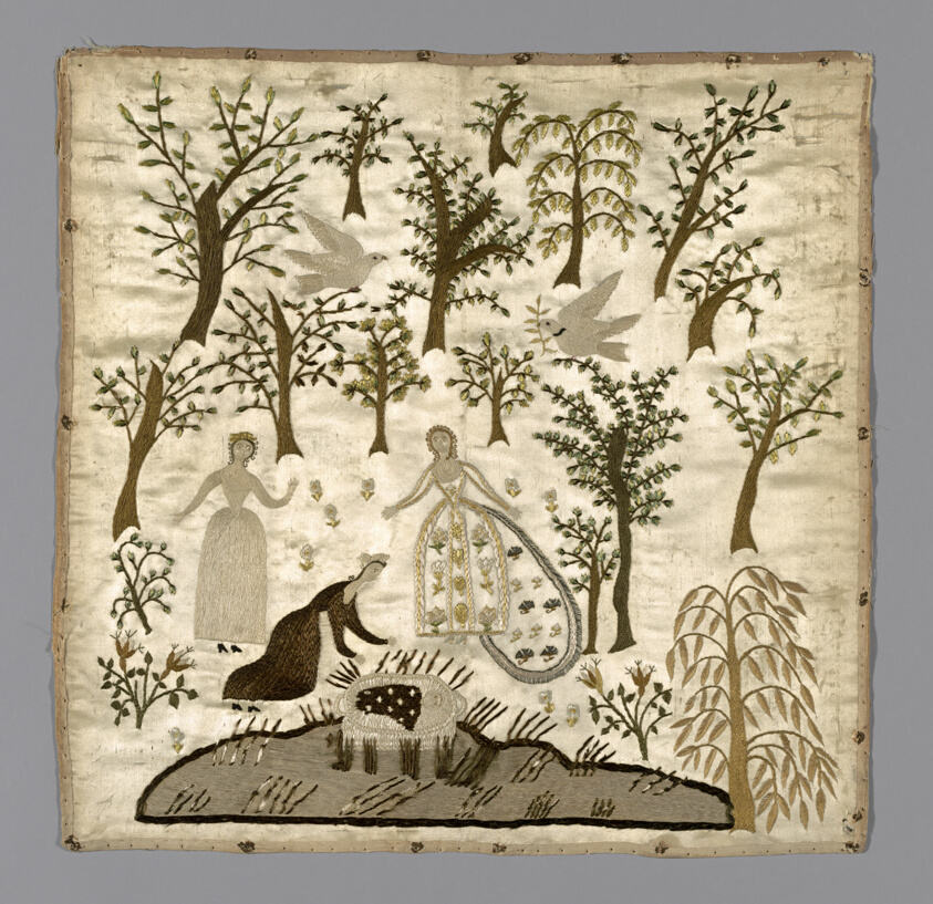 Needlework Panel Depicting The Finding of Moses