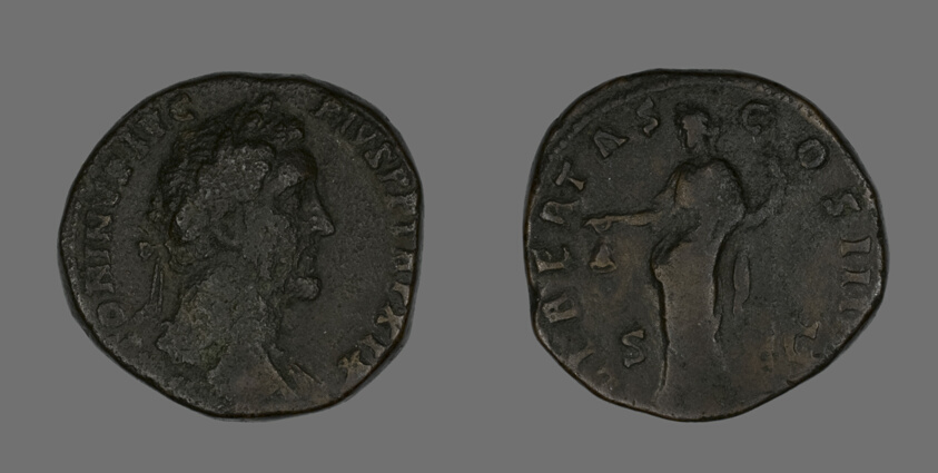 Sestertius (Coin) Portraying Emperor Antoninus Pius