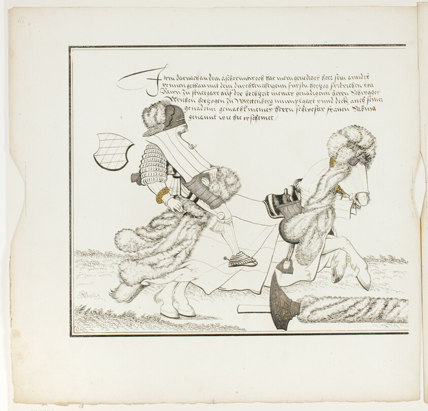 Plate 7a, from Turnier Buch Herzogs Wilhelm des Vierten von Bayern (Tournament Book of Duke Wilhelm IV of Bavaria)
