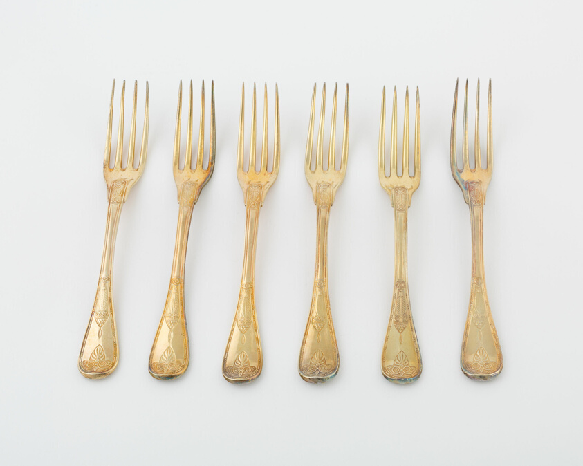 Set of Dinner Forks (10), from a Service Made for Pauline Bonaparte and Prince Camillo Borghese