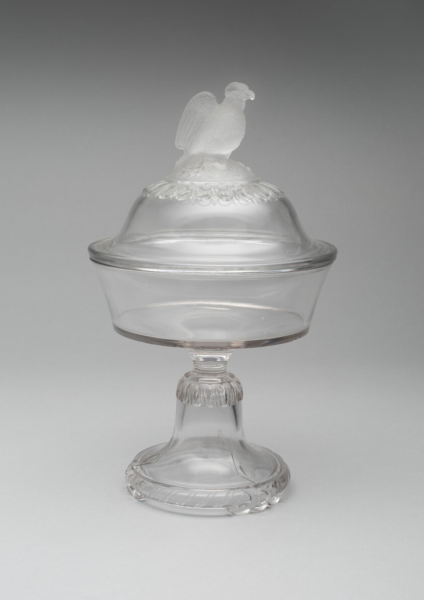 Old Abe/Frosted Eagle Medium Covered Compote on Pedestal