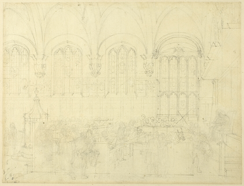 Study for Court Chancery, Lincoln's Inn Hall, from Microcosm of London