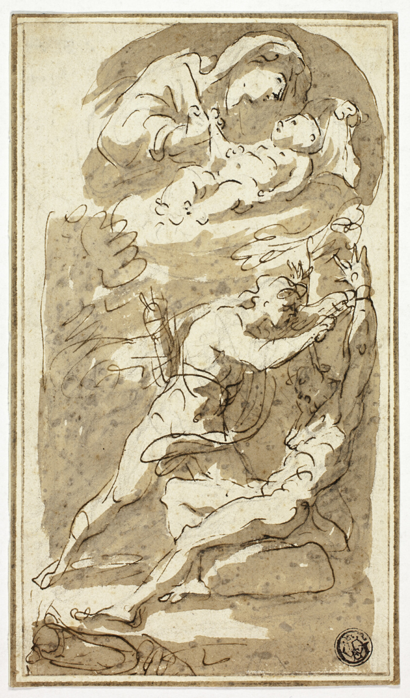 Sketches of Madonna and Child, Flaying of Marsyas