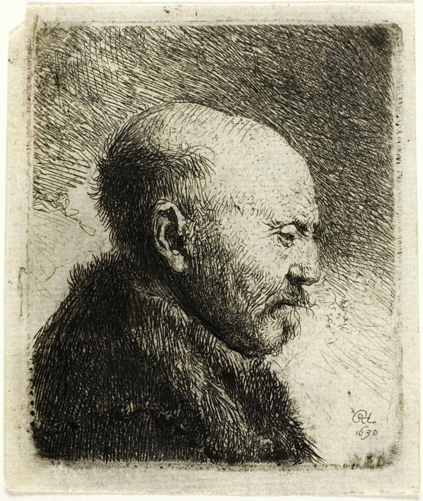 Bald Headed Man in Profile Right: The Artist's Father (?)