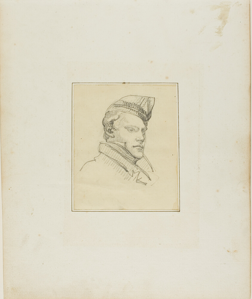 Portrait of a Young Man Wearing a Military Cap