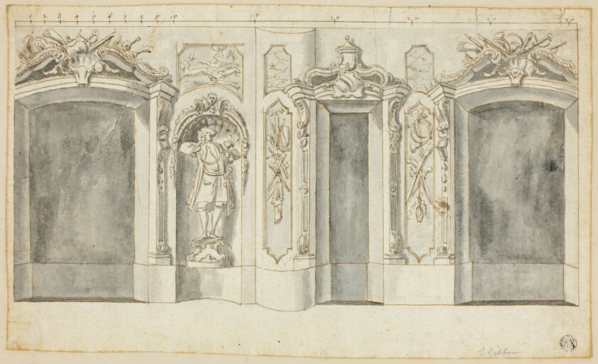 Wall with Hunting Designs