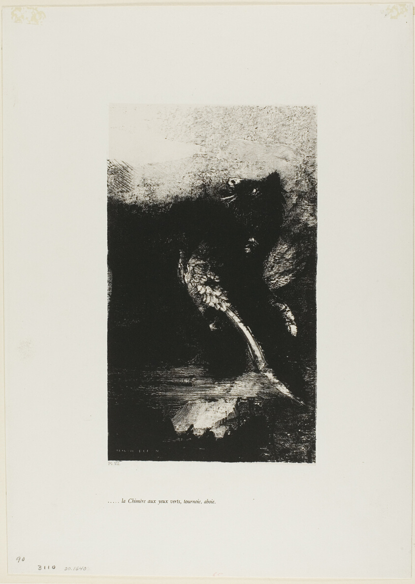 The Chimera with Green eyes Turns, Bays, plate 7 from The Temptation of Saint Anthony (1st series)