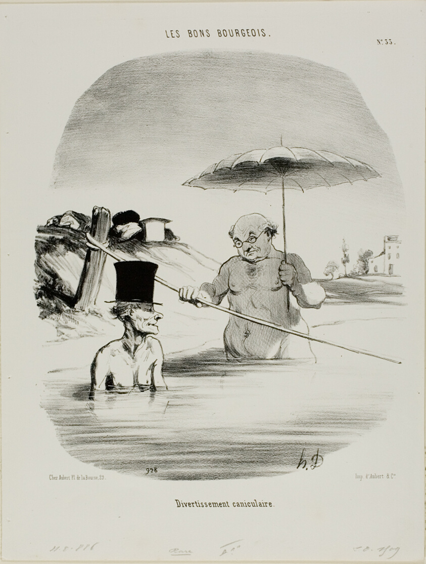 Relaxation during the dog days, plate 33 from Les Bons Bourgeois
