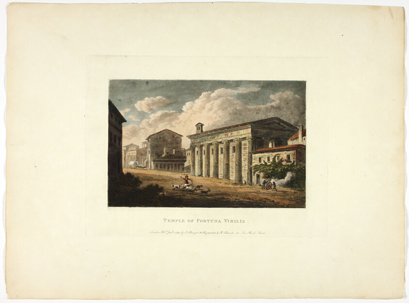 Temple of Fortuna Virilis, plate thirty-four from A Select Collection of Views and Ruins in Rome and its Vicinity