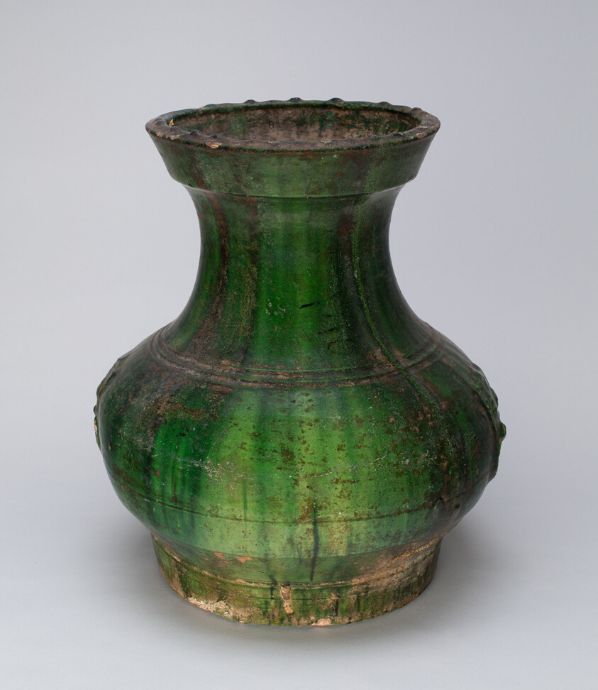 Globular Jar with Mock Ogre Mask Ring Handles