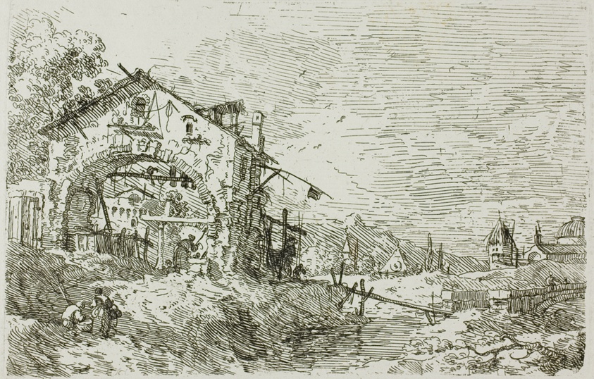Landscape with a Woman at a Well, from Vedute