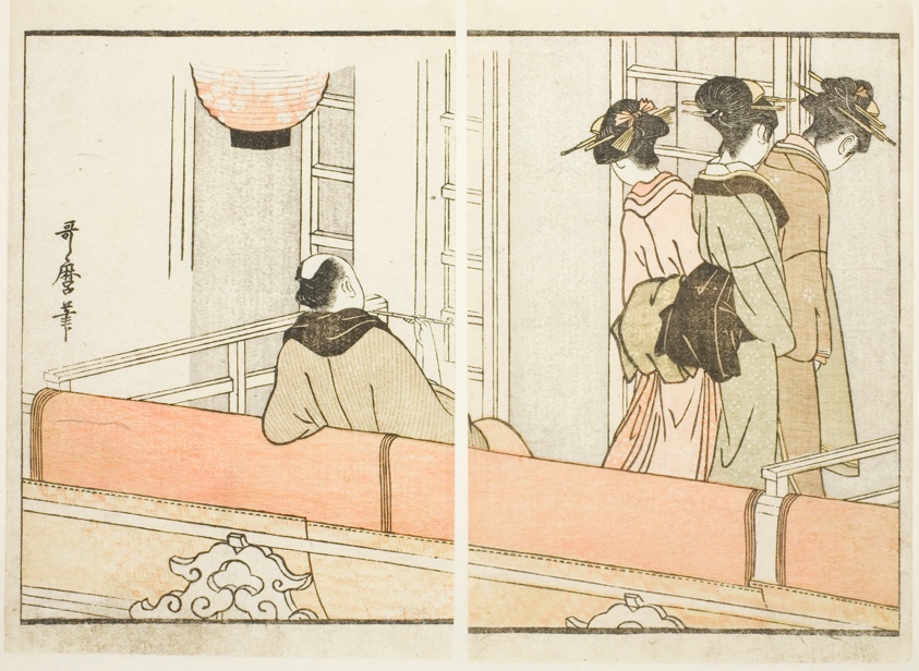 A Box at the Kabuki Theater, from the illustrated book "Guide to the Actors' Dressing Rooms (Yakusha gakuya tsu)"