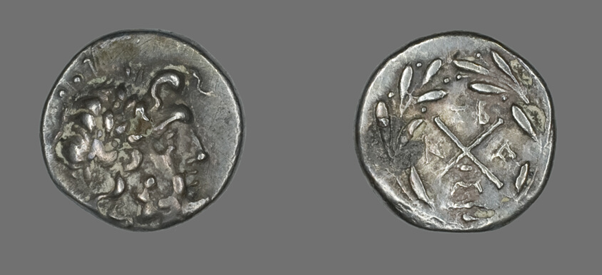 Hemidrachm (Coin) Depicting the God Zeus Amarios