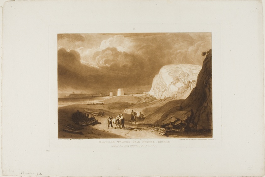Martello Towers Near Bexhill, Sussex, plate 34 from Liber Studiorum