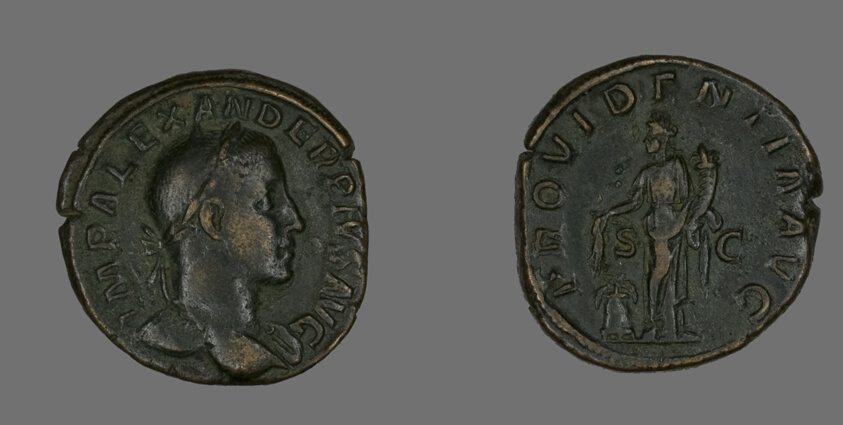 Sestertius (Coin) Portraying Emperor Severus Alexander