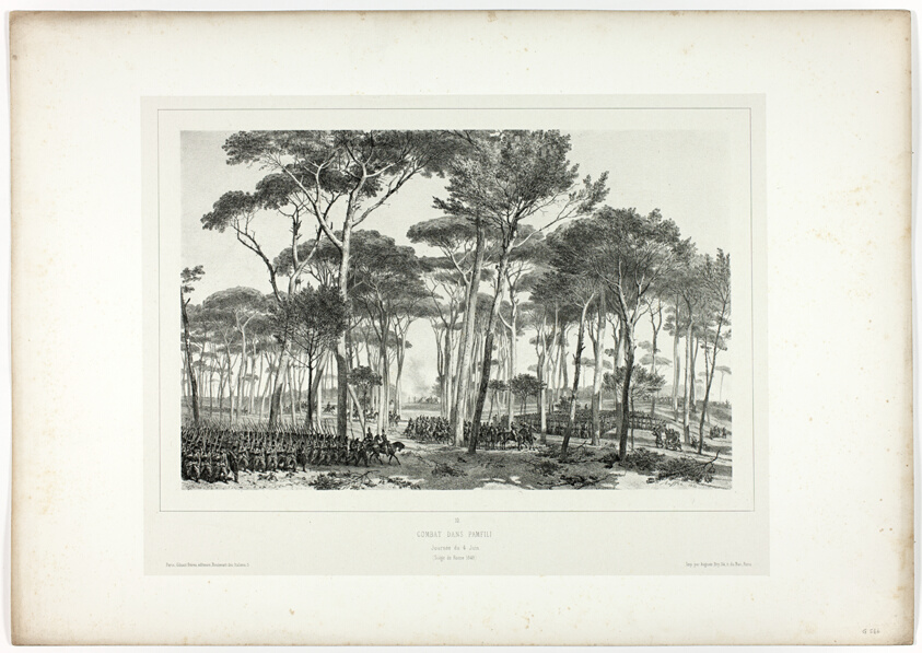 Combat in Pamfili, from Souvenirs d’Italie: Expédition de Rome