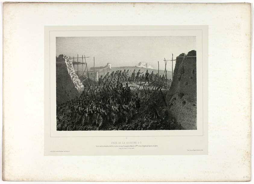 Capture of the Courtine 6-7, from Souvenirs d’Italie: Expédition de Rome