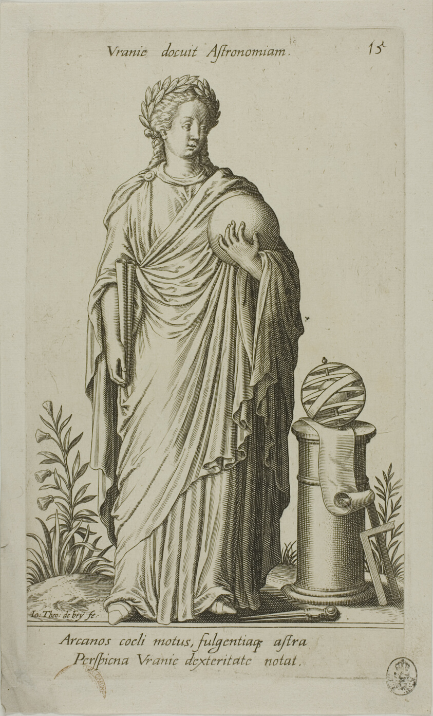 Urania, Muse of Astronomy, plate 15 from Parnassus Biceps