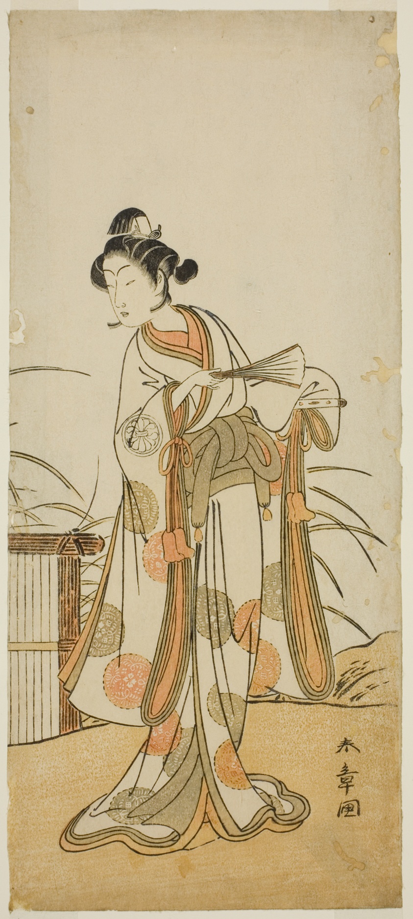 The Actor Segawa Kikunojo III as Aigo no Waka in the Play Chigo Sakura Jusan Kane, Performed at the Ichimura Theater in the Eleventh Month, 1774