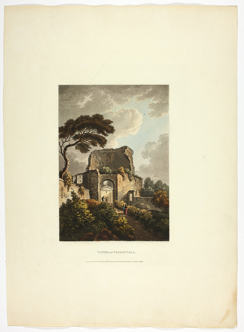 Tower of Pignattara, plate twenty-two from A Select Collection of Views and Ruins in Rome and its Vicinity