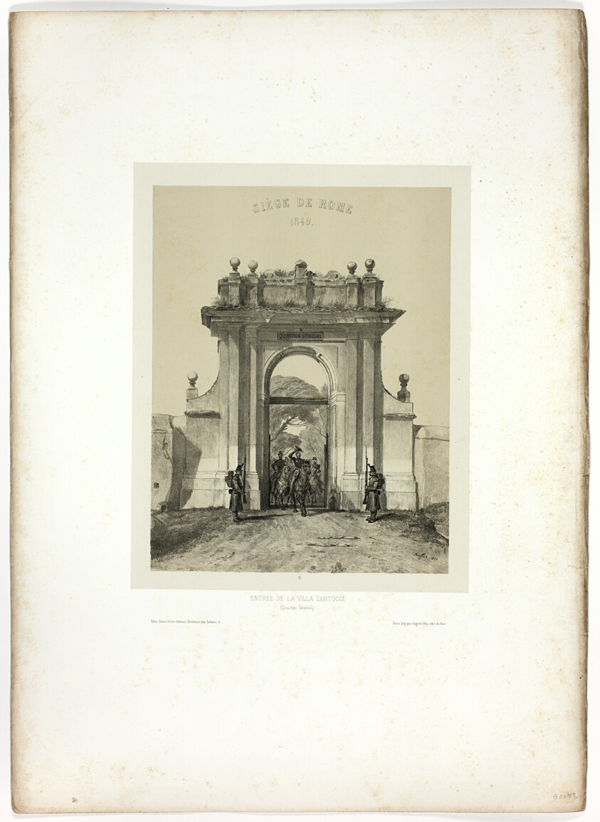 Entering the Villa Santucci, from Souvenirs d’Italie: Expédition de Rome