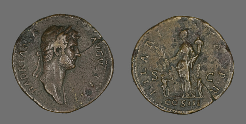 Sestertius (Coin) Portraying Emperor Hadrian