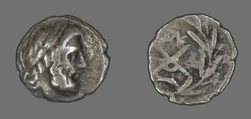 Hemidrachm (Coin) Depicting the God Zeus Amarios