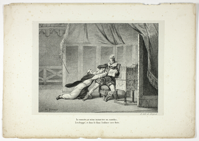 Henri III Assassinated by Jacques Clément, plate eight from La Henriade