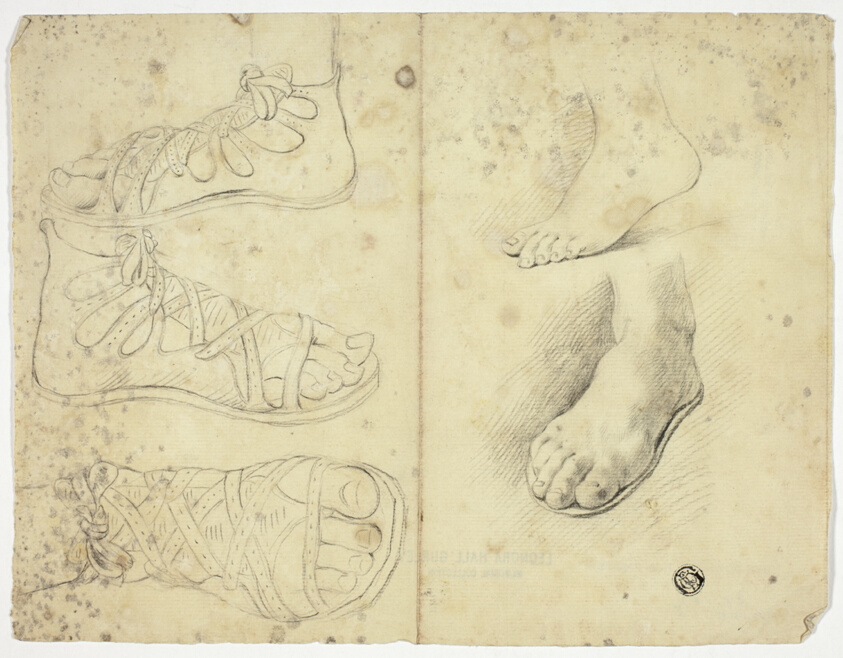 Studies of Two Bare Feet and Three Sandalled Feet