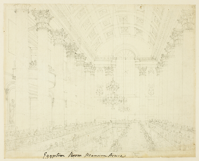 Study for Egyptian Hall Mansion House, from Microcosm of London