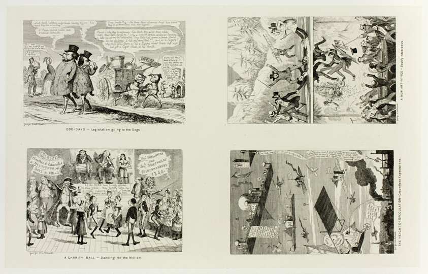 Dog Days - Legislation Going to the Dogs from George Cruikshank's Steel Etchings to The Comic Almanacks: 1835-1853 (top left)
