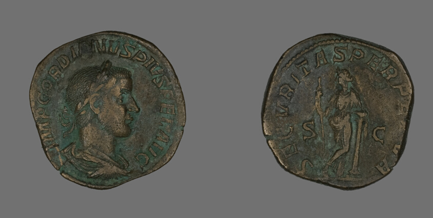 Sestertius (Coin) Portraying Emperor Gordianus
