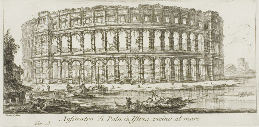 Ampitheater of Pola in Istria near the sea, plate 23 from Some Views of Triumphal Arches and other monuments