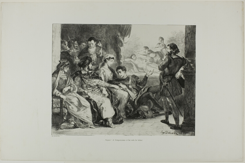 Hamlet Makes the Players Enact the Poisoning of His Father, plate 7 from Hamlet