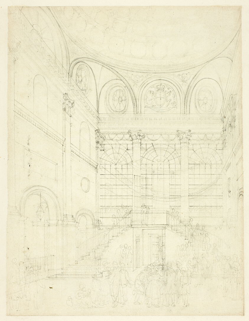 Study for Session House, Clerkenwell, from Microcosm of London