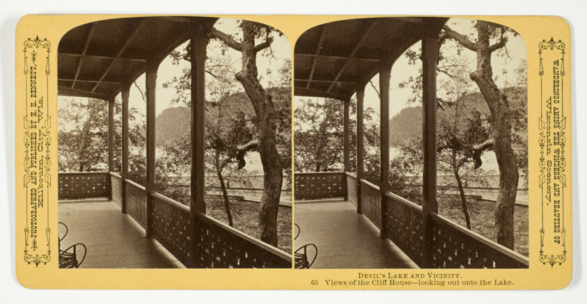 Views of the Cliff House - looking out onto the Lake, No. 65 from the series "Devil's Lake and Vicinity"