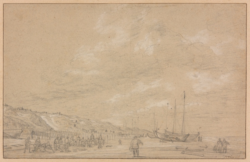 Fishermen Drying Nets on Scheveningen Beach